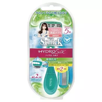 Schick Schick Hydrosilk Держатель для чувствительной кожи Сменные лезвия для бритвы 1 уже для женщин (2 включены, установлены)