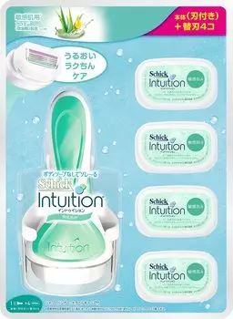 Schick Schick Intuition Sensitive Skin Club Pack Сменная бритва, 1 из которых уже прикреплена к основной Одиночный товар Зеленый 1 шт. Женская (5