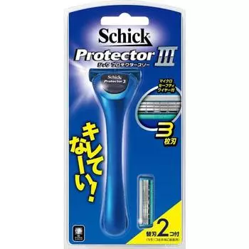 Schick Schick Protector Three 3 держатель лезвия (В комплект входят 2 сменных лезвия.) Бритва Бритва Бритва Мужская Микро-Безопасная Проволока Сменное Лезвие (1