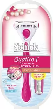 Schick Schick Quattro 4 Four Woman Holder сменные лезвия бритвы сменные лезвия уже прикреплены к основной (2 включены) Женский (1 единица)
