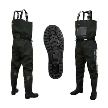 щит радиальный высоко внутренний гора крупный японский производитель [DRESS] Вейдерсы до груди, подошва, XXL, прочные, трехслойная конструкция, чёрный