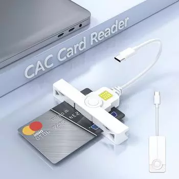 Считыватель карт CAC USB C Smart Foldable DOD Type C Common Access Tax Declaration SIM/ID/Bank Card Reader для телефона, ноутбука, ПК