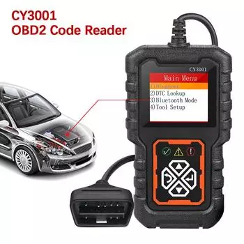 Считыватель кодов OBD2 CY3001, датчик кислорода в аккумуляторе двигателя, сканер OBD 2, диагностические инструменты для автомобилей, цифровой дисплей, многофункциональный универсальный очистка кодов неисправностей чёрный