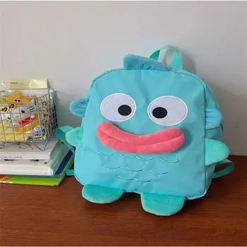 Schoolbag Funny Ugly Junior High School Student Strange Backpack Backpack College Student Class Travel Large Capacity Blue