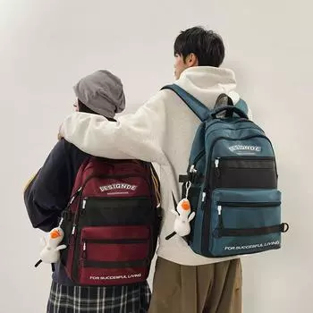 Schoolbag Large Capacity Backpack Men s And Women s Lightweight Backpack красный