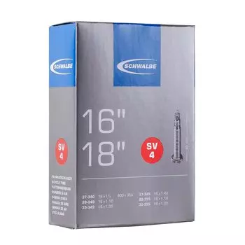 SCHWALBE Камера для 16 x 16 x 18 x ниппель Presta 40 мм 4SV [Оригинальный продукт] 13/8, 11/4, 1.25 серебряный