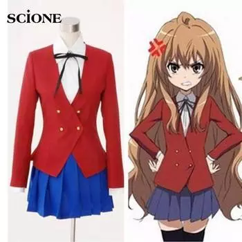 Scione Япония Аниме Дракон X Тигр Торадора Айсака Тайга Косплей Школьная форма Костюм Большой Размер Полные наборы XS