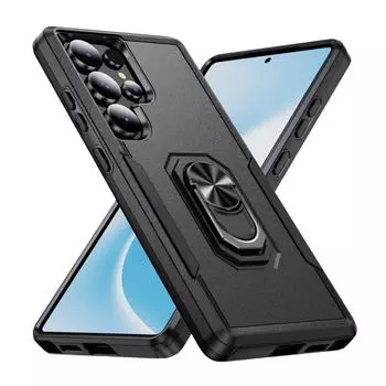Scratch Resistant Kickstand Covers for Samsung Galaxy S25 Ultra Plus S24 FE Fitted Case for Samsung S25 for Galaxy S25 чёрный