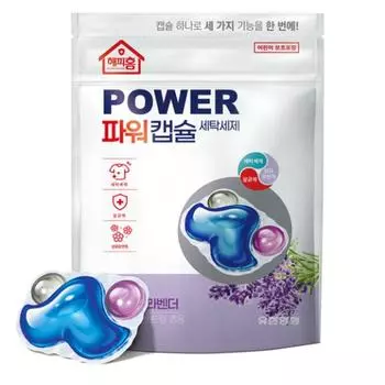 (Сделано в Корее) Power Capsule Стиральный порошок с тройным ароматом лаванды (32 шт.)
