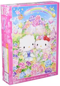 [Сделано в Японии] Пазл Beverly из 600 деталей. Счастливая свадьба Hello Kitty (38 х 53 см) 66-188 Светло-голубой