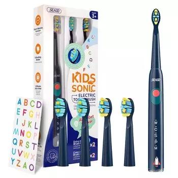 SEAGO Electric Sonic Replacement 4 USB Charger 5 Memory IPX7 для детей старше 3 лет Зубная щетка, Детская зубная щетка, Щетки, Наклейки,