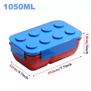Sealed Creative Lunch Box DIY Food Container Portable Picnic Fruit Salad Box Children Blue-1050ml