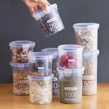 Sealed Storage Box Transparent Kitchen Food Grain Organizer Storage Tank Plastic Large Capacity Moisture-proof Sealed Jars
