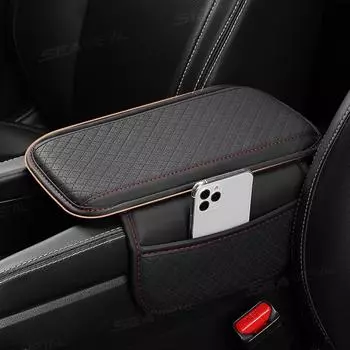 SEAMETAL Car Armrest Mat Protector Universal Auto Central Console Elbow Rest Pad Interior Car Armrest Cushion With Bag Accessory чёрный
