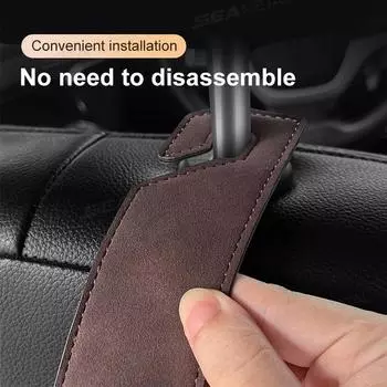 SEAMETAL Car Hooks Seat Back Hanging Hook Universal Auto Backseat Hidden Storage Hook Metal Suede Hanger Hook Organizer Goods коричневый