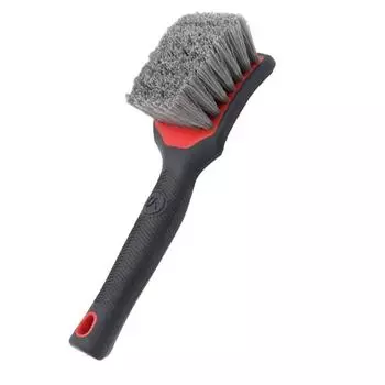 SEAMETAL Car Tire Wheel Cleaning Brush Car Wash Brush Medium Soft Nylon Short Handle Steel Ring Floor Mat Fabric Decontamination Brush красный