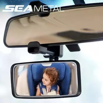 SEAMETAL салон автомобиля, зеркало заднего вида, зажим, вращается на 360°, регулируемый, с автоматическим наблюдением, вспомогательное зеркало на заднем сиденье, радионяня чёрный