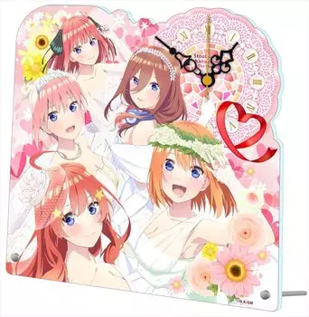 Seasonal Plants The Quintessential Quintuplets Acrylic Table Clock Approximately H190 x W190mm Acrylic