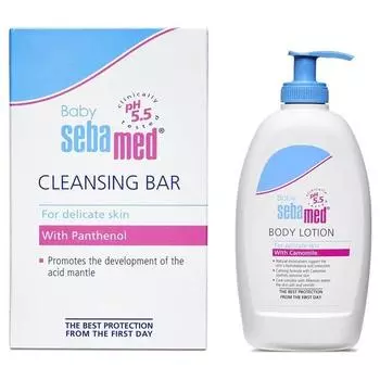 Sebamed Детское очищающее мыло (150г) и детский лосьон, 400 мл, комбо