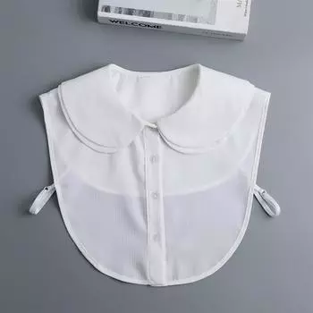 Seconds Become Beautiful Girl Petal Поддельный воротник Игривая милая белая хлопковая рубашка Поддельный воротник белый