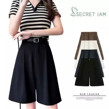 Secret Jam костюм шорты женские эластичный пояс свободные японский повседневный модный стиль преппи прямой мягкий Харадзюку женский плюс размер XXXL чёрный