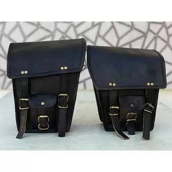 Седельные сумки, корзины для мотоциклов, две сумки, боковая сумка, кожаная сумка чёрный