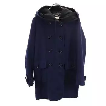 SEE BY CHLOE Cotton filling Wool coat 4 Navy hood Women Used