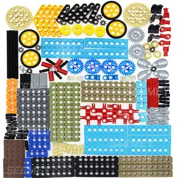 SEEMEY 184 детали шестеренок и осей для деталей Technic, совместимых с LEGO Technic Parts, набор для самостоятельного изготовления шестеренок для набора строительных блоков Technic ((Лифт