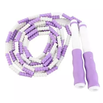 Segmented Jumping Rope Adjustable Untangled Beaded Flexible PP Plastic Jumping Rope for Kids Purple фиолетовый