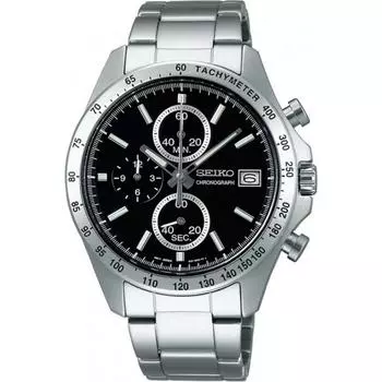 Seiko 15 секунд хронограф кварцевый хронограф кварцевые наручные часы мужские S Sbtr005 черный []