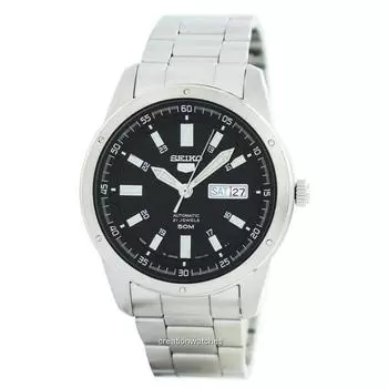 Seiko 5 Automatic 21 Jewels Japan Made SNKN13 SNKN13J1 SNKN13J Мужские часы чёрный