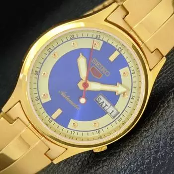 SEIKO 5 AUTOMATIC 6309A ВОССТАНОВЛЕННЫЕ ЯПОНСКИЕ МУЖСКИЕ НАРУЧНЫЕ ЧАСЫ С СИНИМ ЦИФЕРБЛАТОМ a426401-2 RL-a426401