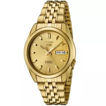 Seiko 5 Автоматические часы с золотым циферблатом из нержавеющей стали SNK366K1 Мужские золотистого тона (Использовал) золотой