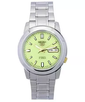 Seiko 5 Автоматические мужские часы из нержавеющей стали с зеленым циферблатом SNKK19 SNKK19J1 SNKK19J зелёный