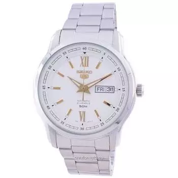 Seiko 5 Автоматические мужские часы с белым циферблатом SNKP15 SNKP15K1 SNKP15K белый