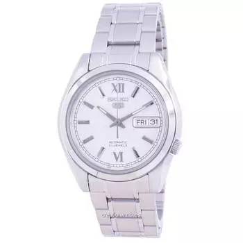 Seiko 5 Автоматические мужские часы с серебряным циферблатом SNKL51 SNKL51K1 SNKL51K серебряный