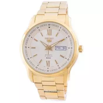 Seiko 5 Автоматические мужские часы с золотым циферблатом SNKP20 SNKP20K1 SNKP20K золотой