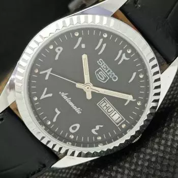 SEIKO 5 автоматические мужские восстановленные 6309A японские черные часы с циферблатом a425771-2 R1028-a425771