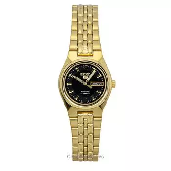 Seiko 5 Gold Tone Stainless Steel Black Dial Automatic SYMK38K1 Women s Watch чёрный