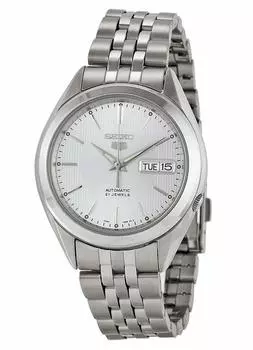 Seiko 5 SNKL15 Нержавеющая сталь Серебристый циферблат Автоматические Современный дизайн Мужские часы,