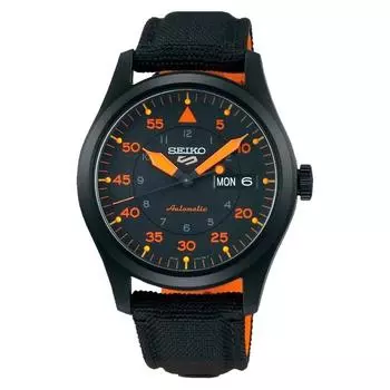 Seiko 5 спортивные механические мужские часы с кожаным ремешком на 24 камня SRPH33K1