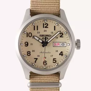Seiko 5 Sports Field серия SBSA199 (36,4 мм) Механические мужские часы SRPJ83K1 бежевый