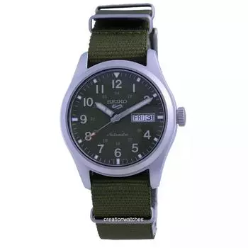 Seiko 5 Sports Field Зеленый циферблат Автоматические мужские часы SRPG33 SRPG33K1 SRPG33K 100M