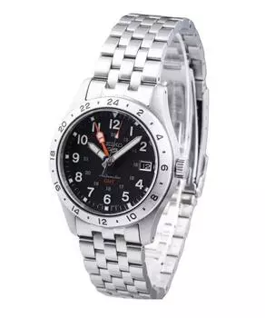 Seiko 5 Sports GMT Field Series из нержавеющей стали с черным циферблатом, автоматические часы SSK023K1 100 для мужчин чёрный