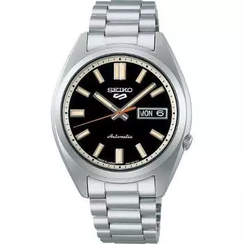 Механические часы Seiko 5 Sports Сделано в Японии Черные из нержавеющей стали Мужские часы SRPK89K1 чёрный