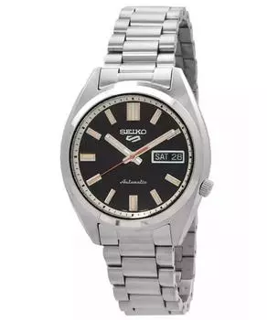 Seiko 5 Sports SNXS Series Нержавеющая сталь Deep Black Wash Dial Автоматические часы SRPK89K1 100M Мужские часы чёрный