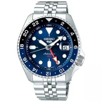 Seiko 5 Sports SSK003 Автоматические GMT 100m 24 Jewel Синий циферблат Мужские часы SSK003K1 / SBSC003 синий