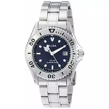 Seiko Alba Solar 200M Водонепроницаемые водонепроницаемые часы для дайвинга Air AEFD529 мужские серебристые НОВЫЕ
