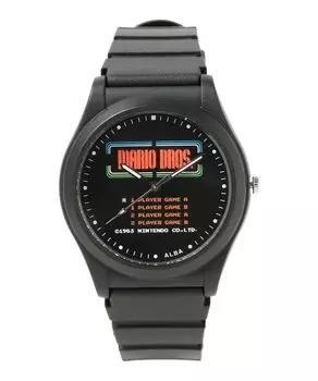 SEIKO ALBABEAMS Набор из 3 часов Super Mario Brothers, ограниченная модель, черного цвета