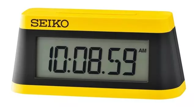 Seiko Часы Будильник Настольные часы Цифровой спортивный таймер Дизайн Черный 58 x 130 x 47 мм SQ818Y Желтый/Частично